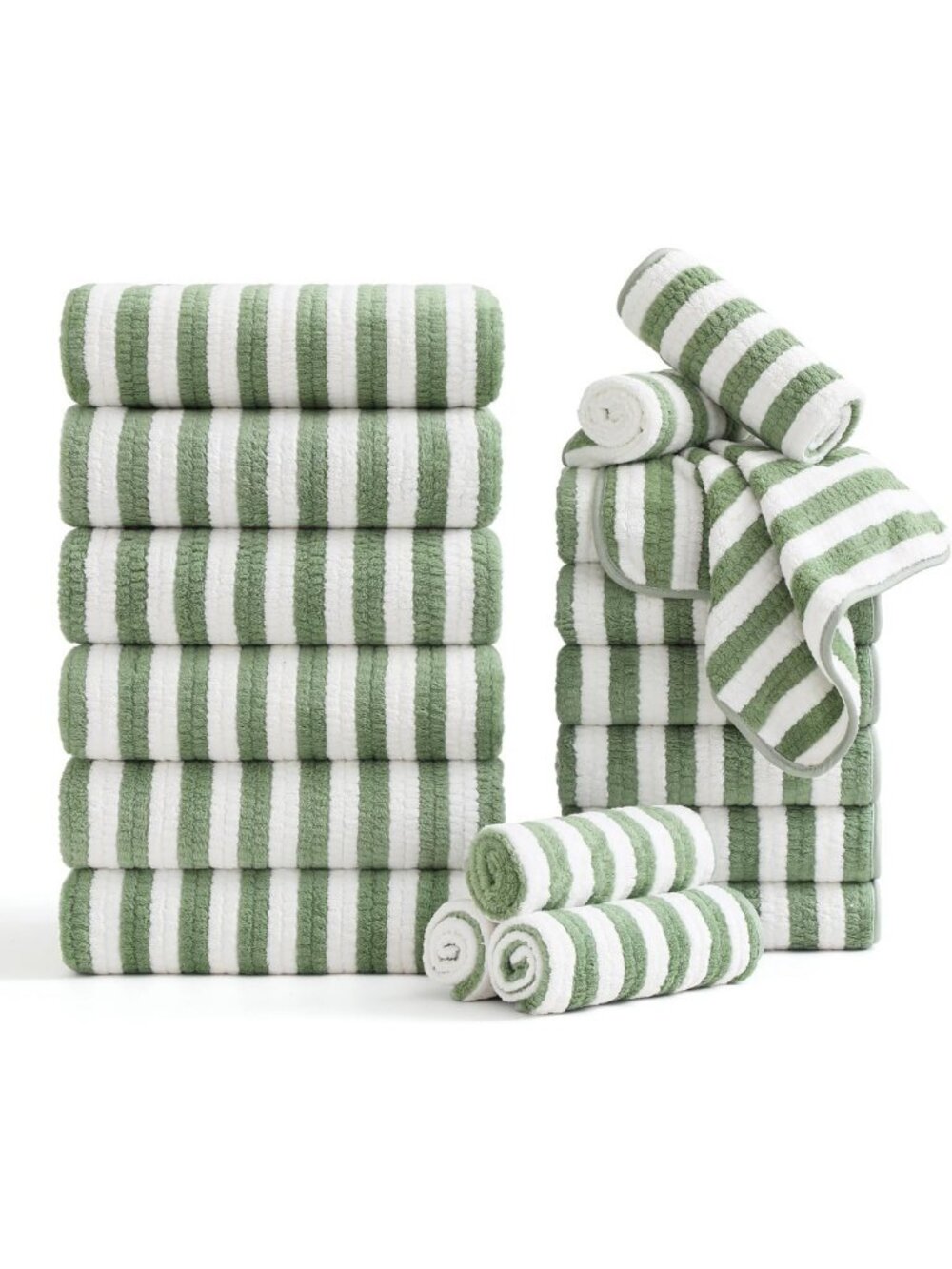 18-Piece Ultra Soft Microfiber Bath Towel Set - Quick Dry, Highly Absorbent